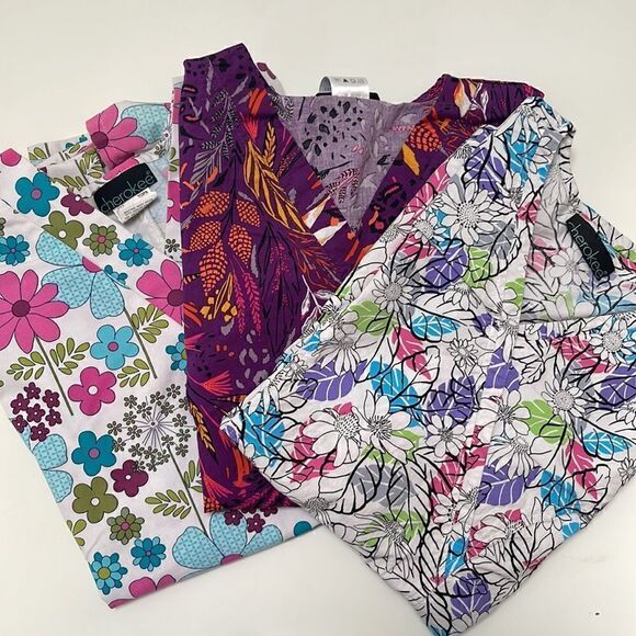 Cherokee bundle of medical scrubs tops.  3 tops all together.  Size Small. - Picture 1 of 7